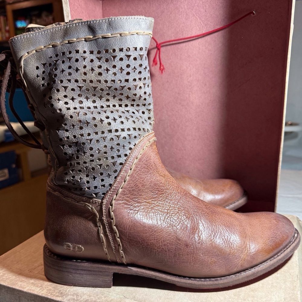 BED|STU Cheshire Tan and Gray Leather Boots size 11